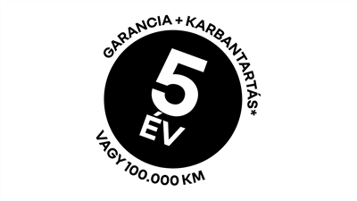 5 év vagy 100 ezer km garancia karbantartással
