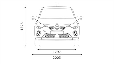 Renault Captur - Méretek elöl