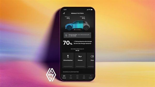 scheduled charging with remote temperature management - Renault 5 100% electric