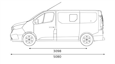 Renault Trafic Combi – oldalsó méretek