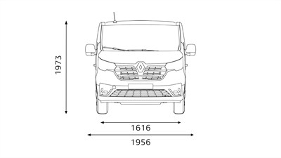 Új Renault Trafic SpaceClass – elülső méretek
