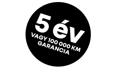 5 év vagy 100 ezer km garancia 